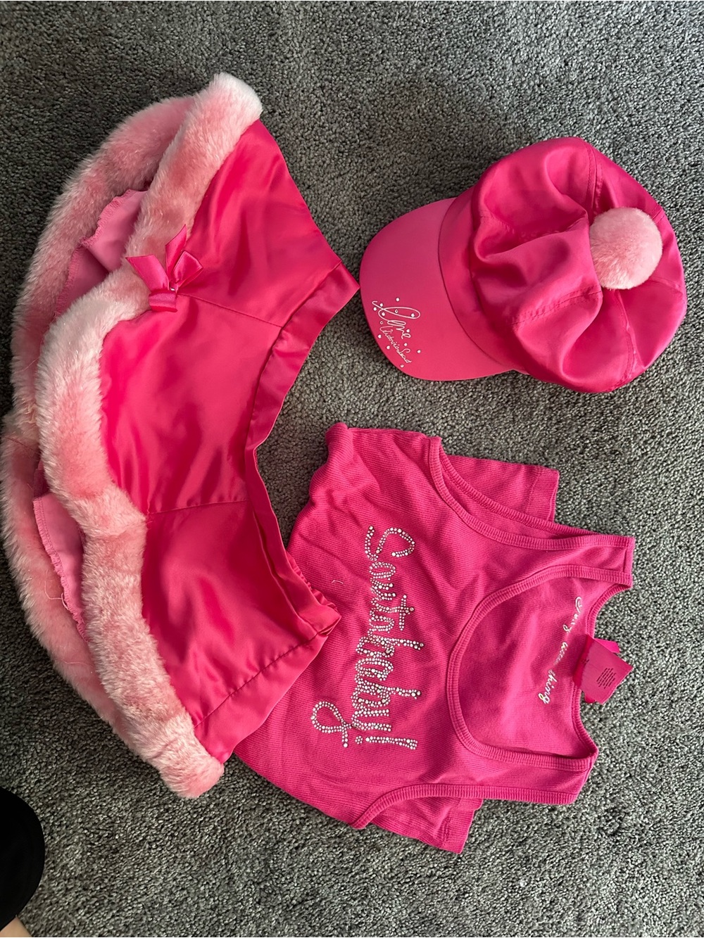 Victoria Secret Pink Satin Lingerie Set Santa baby sexy little thing